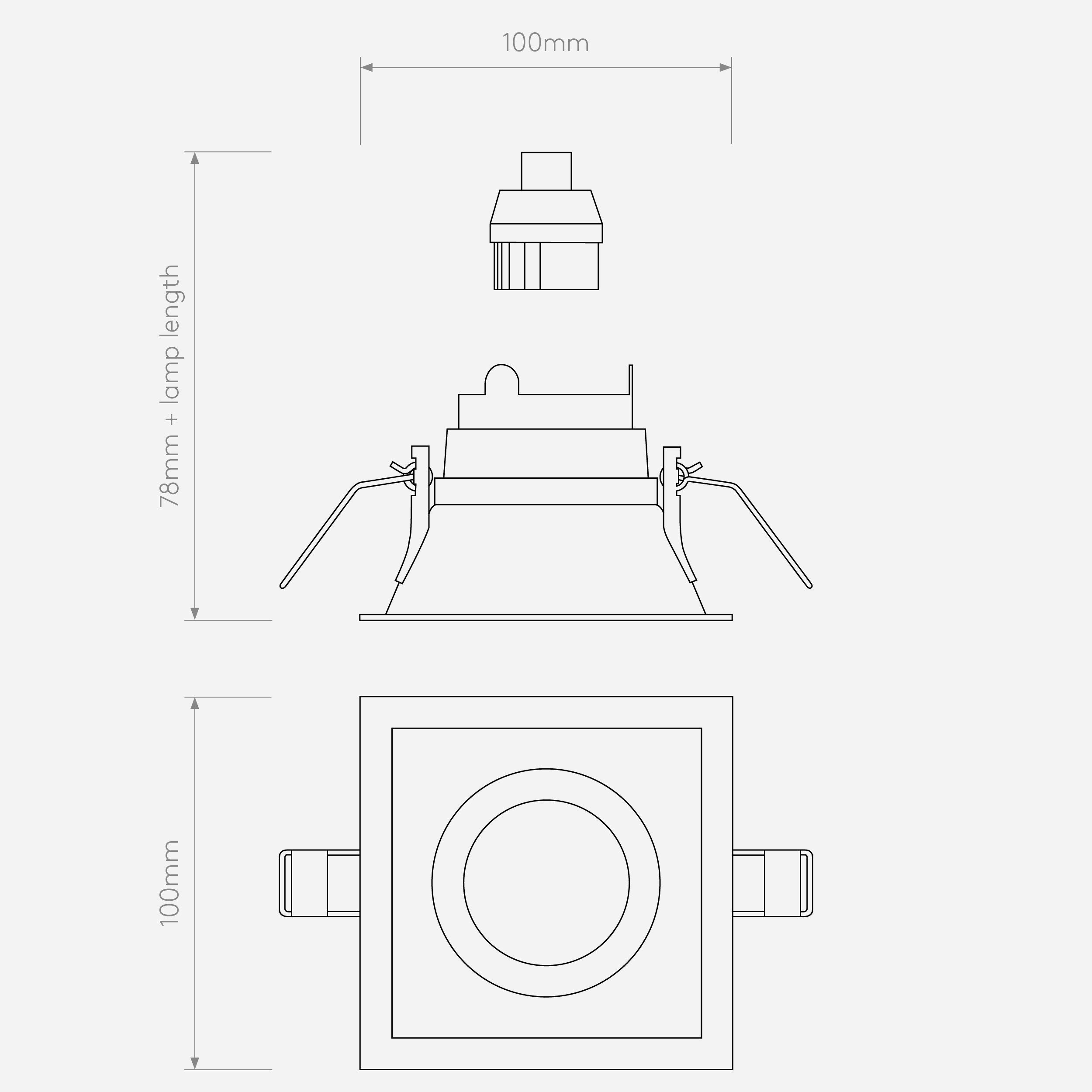 Встраиваемый светильник Astro Lighting Minima Slimline Square Fixed Fire-Rated IP65 фото 4