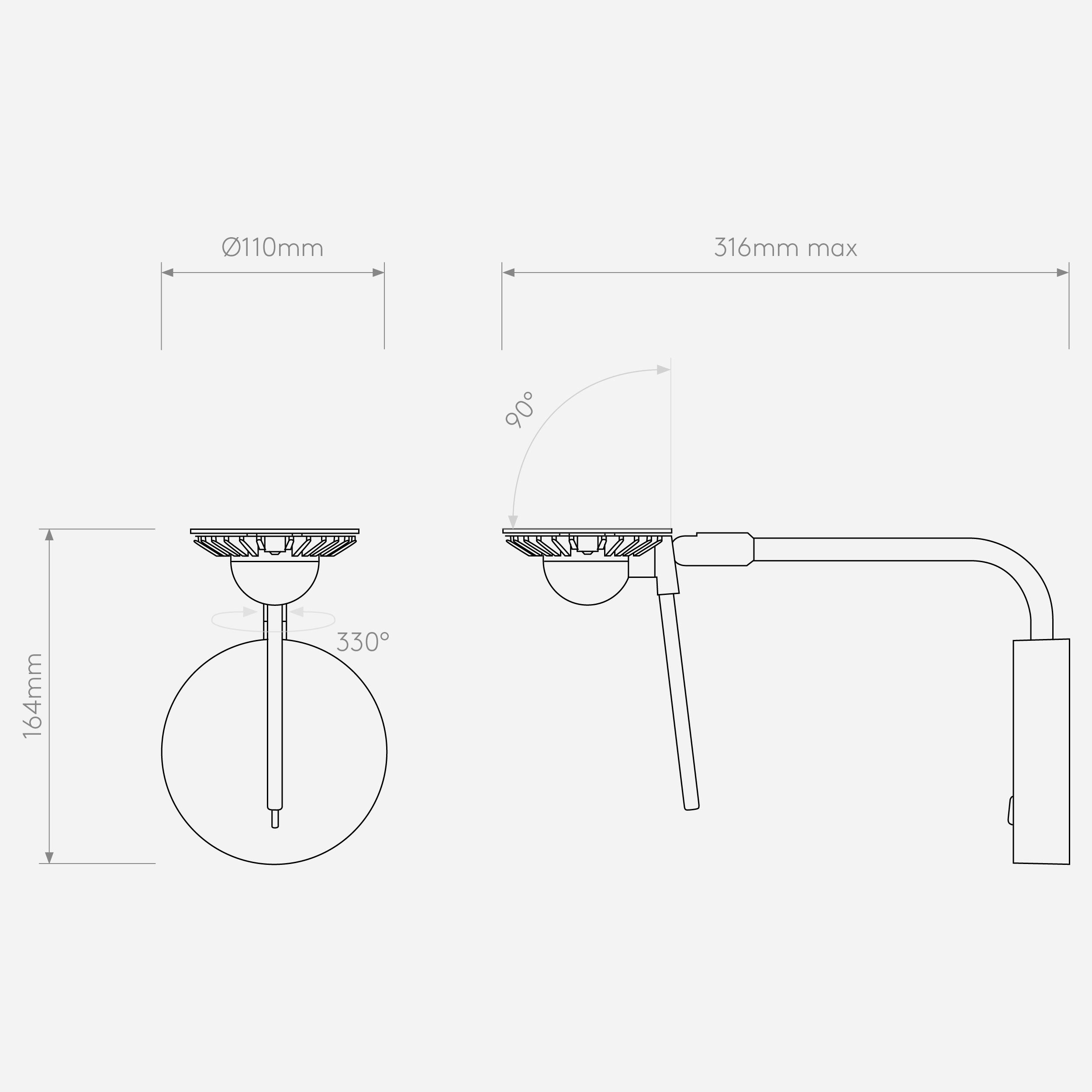 Настенный светильник Astro Lighting Miura Swing Arm фото 10