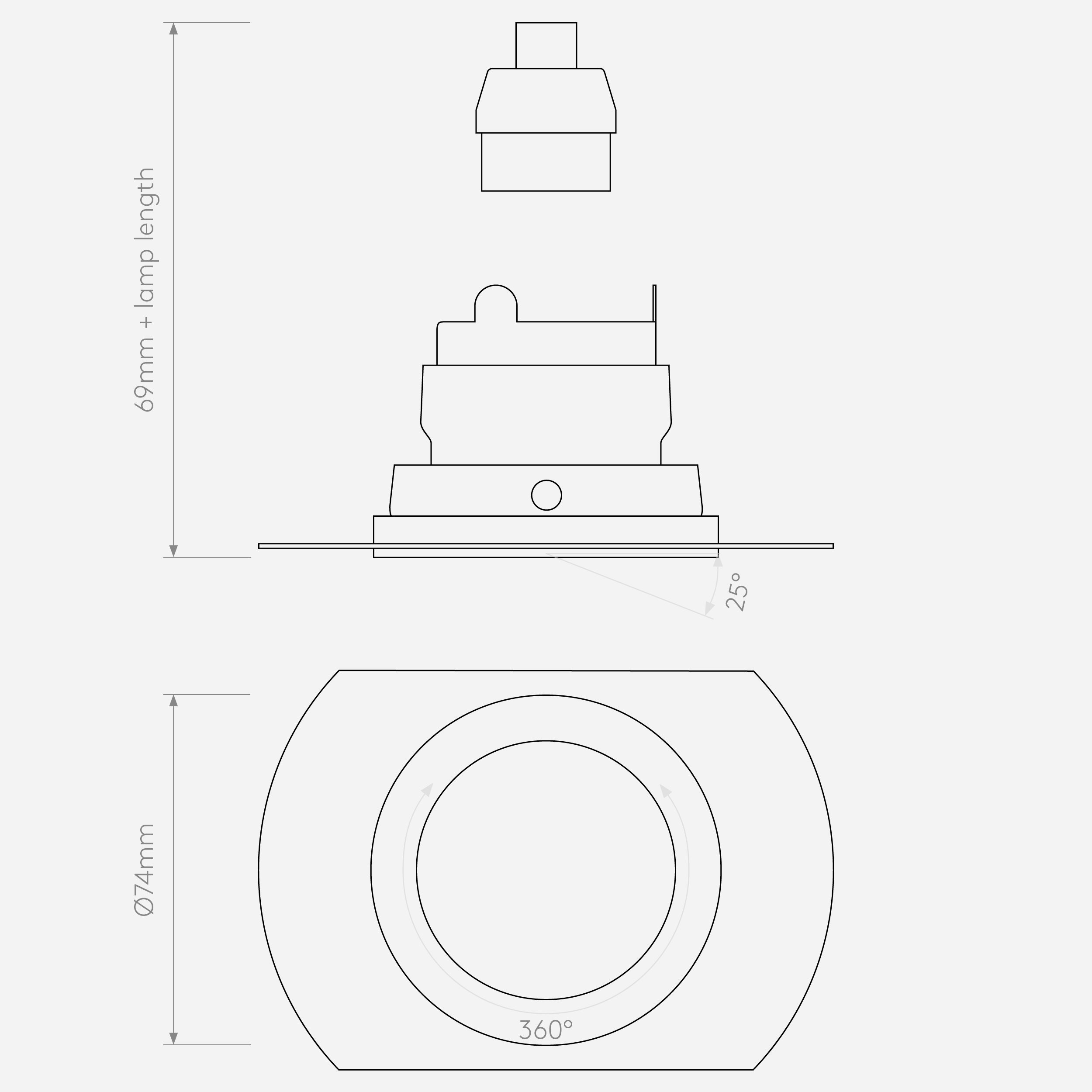 Потолочный светильник Astro Lighting Pinhole Slimline Round Flush Adjustable Fire-Rated фото 2