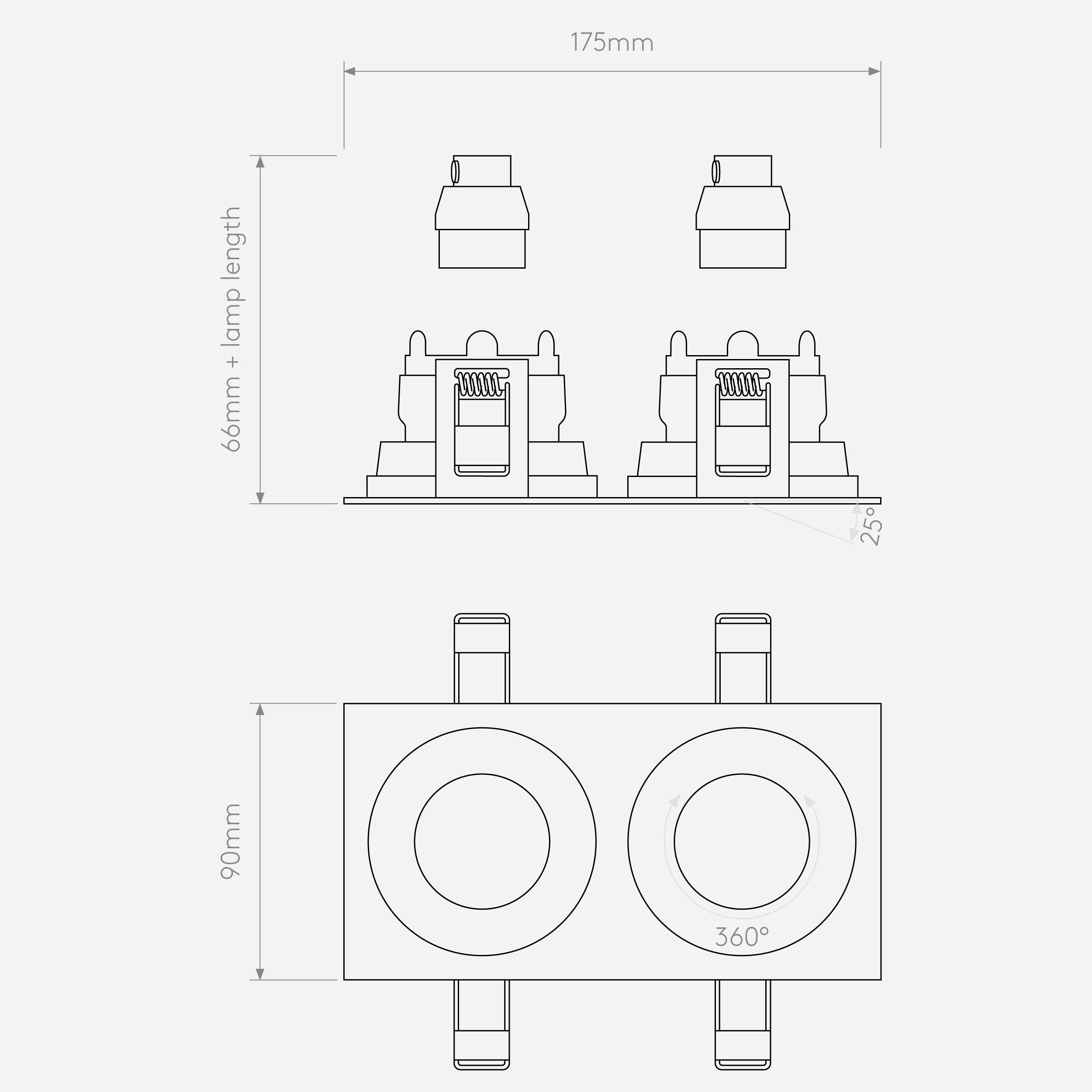 Настольная лампа Astro Lighting Pinhole Square Twin Adjustable фото 2