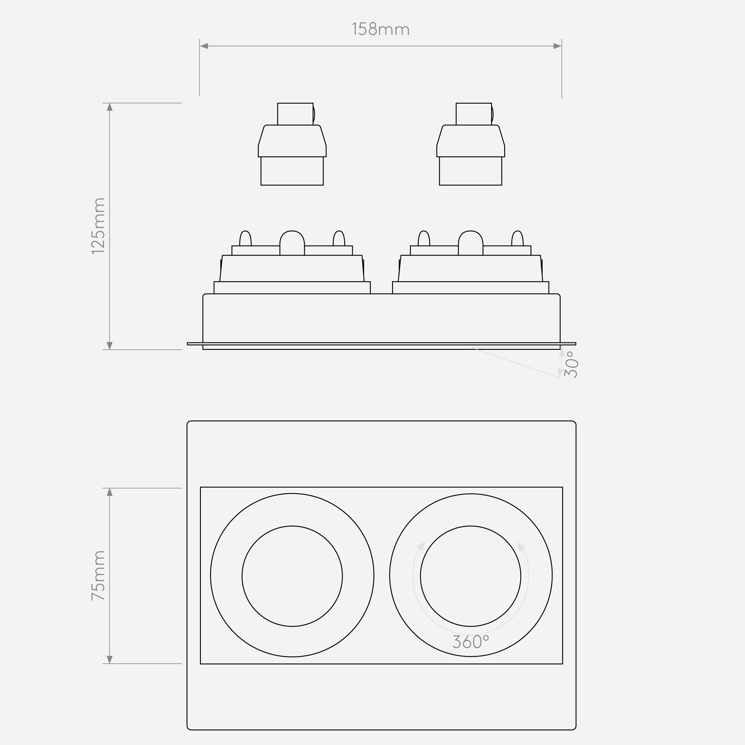 Настольная лампа Astro Lighting Trimless Square Twin Adjustable фото 3