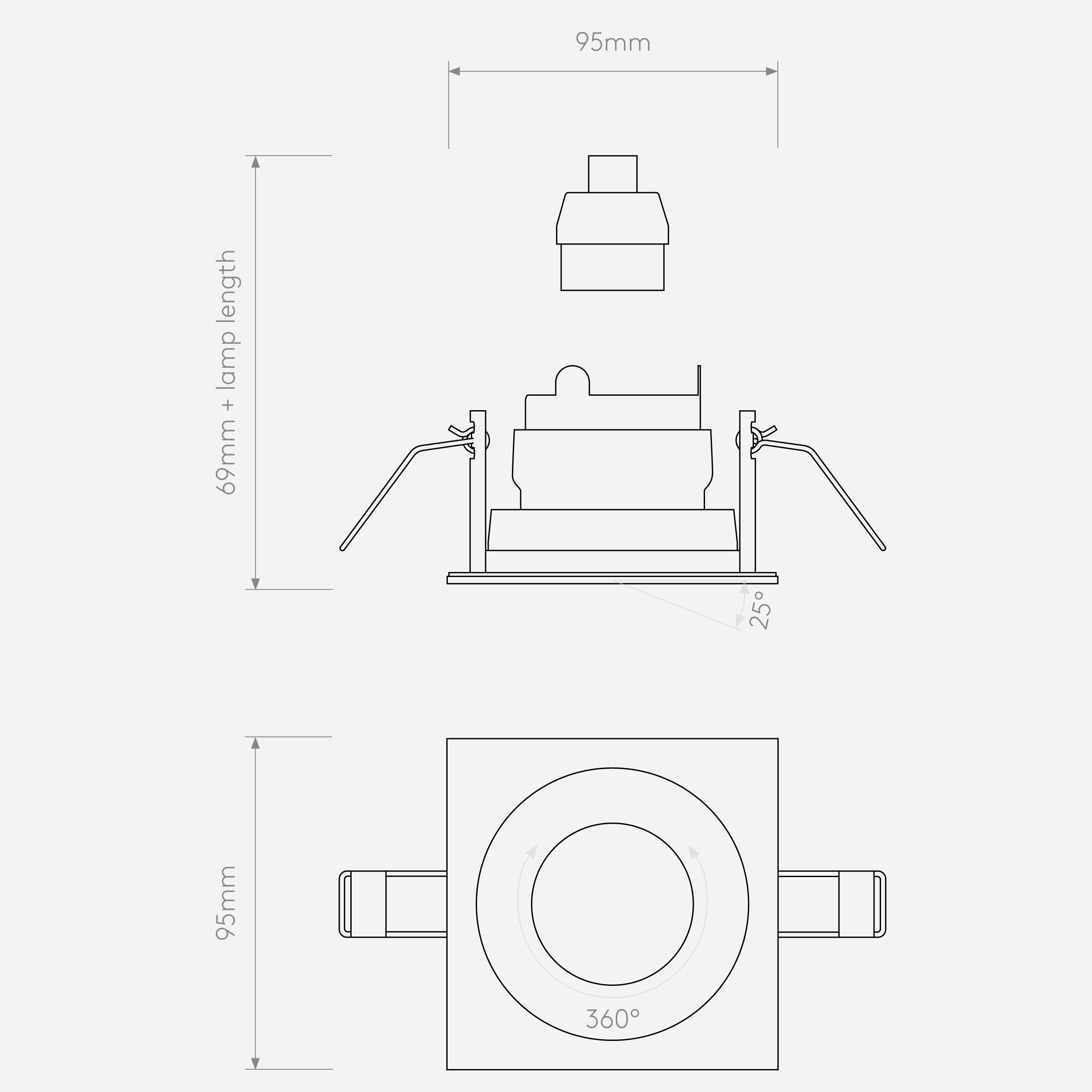 Настольная лампа Astro Lighting Pinhole Slimline Square Adjustable Fire-Rated фото 3
